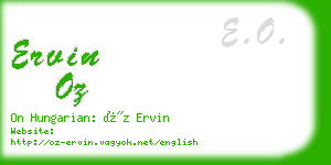 ervin oz business card